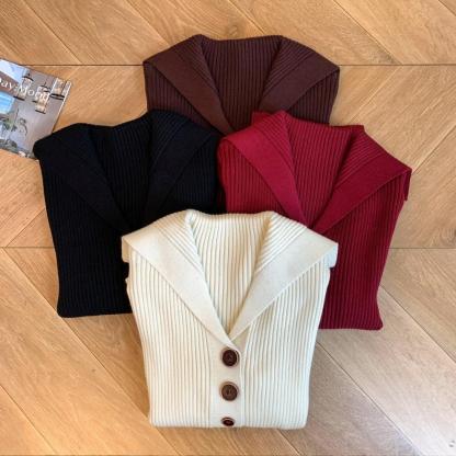 Womens Striped Cardigan Sweaters Casual Open Front Long Sleeve Button Down Knit Outwear