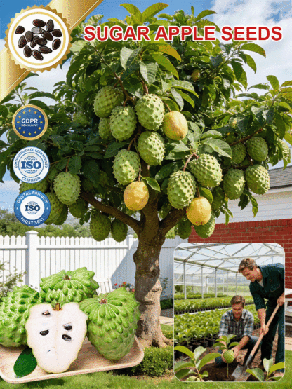 Seeds of soursop, Annona squamosa.