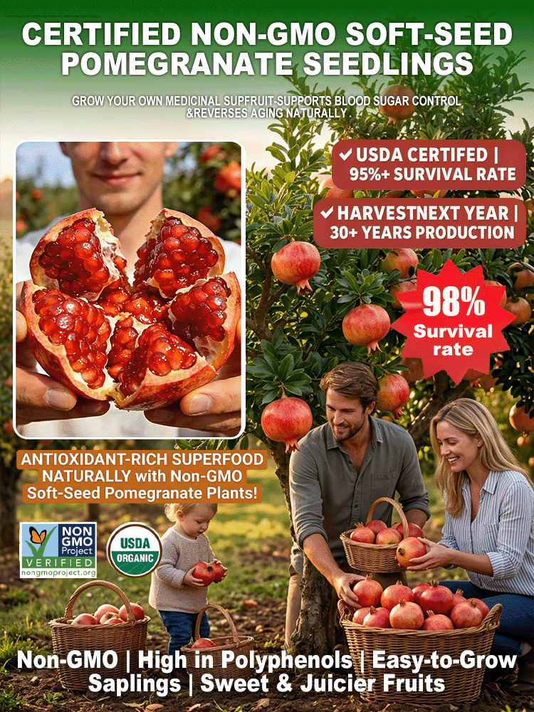 Non-GMO soft-seed pomegranate sapling