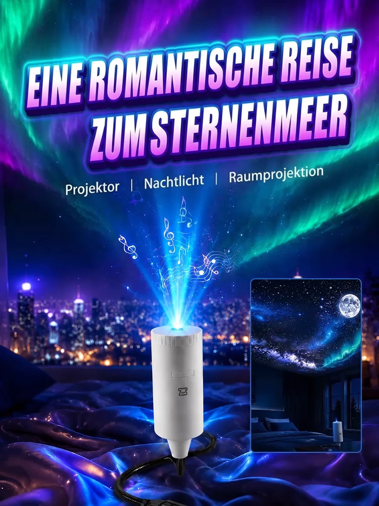 Ozean- & Galaxie-Projektor: Ihr privates Aquarium & Planetarium für Zimmer und Auto – in nur 1 Sekunde!