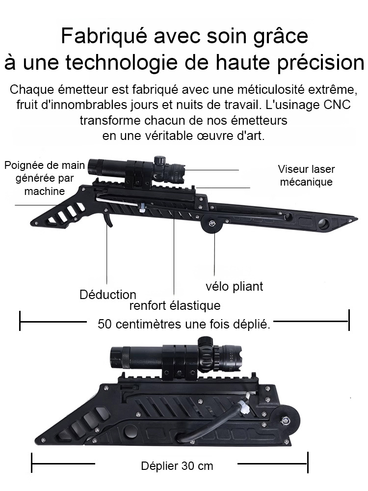 【Utilisation légale sans permis】PrecisionStrike™ Lance-pierre à Viseur Laser🎯Précision de 99,9 % à 200 mètres, pénétration des plaques d'acier en 1 seconde