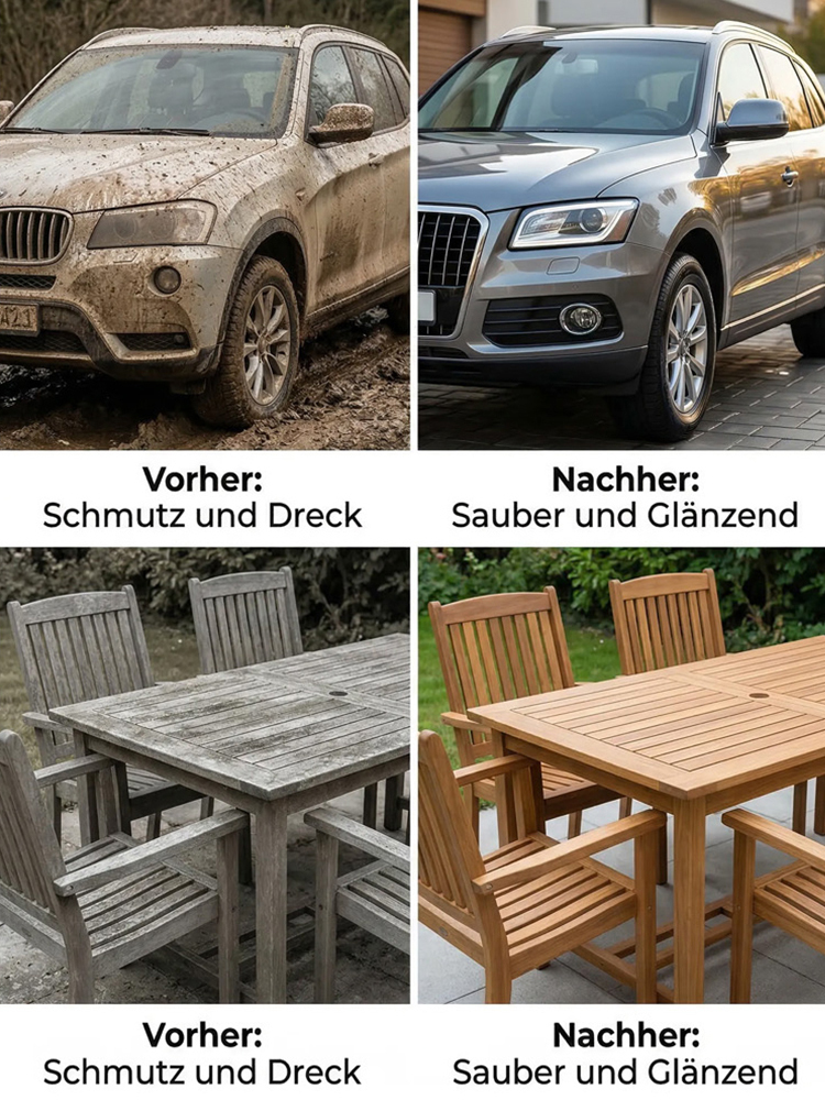 【Hochdruck-Selbstansaugende 3-in-1】Tragbare Autowaschanlage