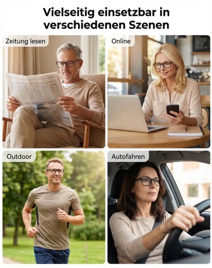 👓 Von Augenärzten empfohlen | Präzisionsbrille aus Sabae Automatisch fokussierende Lesebrille mit Blaulichtschutz • Kein Augentest nötig 