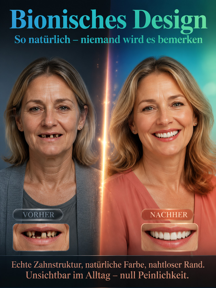 😁 【Vom Zahnarzt empfohlen】 Premium-Zahnprothese – Rundum-Sorglos-Paket, kein Zahnarzttermin nötig!