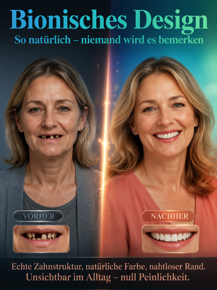 😁 【Vom Zahnarzt empfohlen】 Premium-Zahnprothese – Rundum-Sorglos-Paket, kein Zahnarzttermin nötig!
