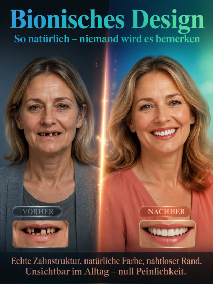 😁 【Vom Zahnarzt empfohlen】 Premium-Zahnprothese – Rundum-Sorglos-Paket, kein Zahnarzttermin nötig!