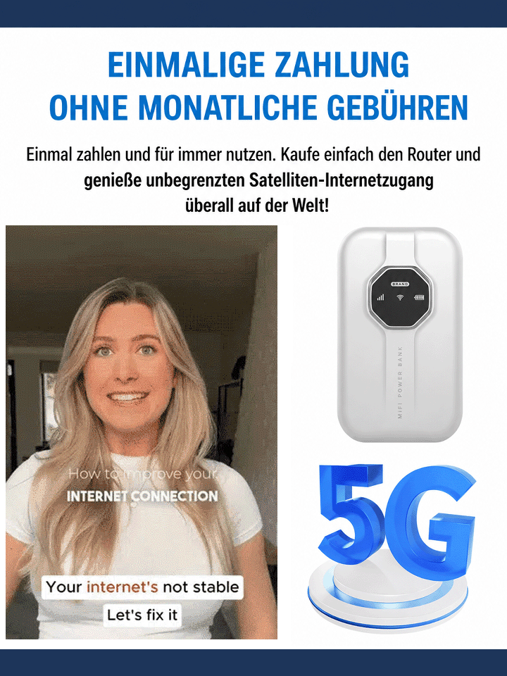Weltweit einsetzbar, lebenslang kostenloses Unbegrenztes Pocket-WiFi