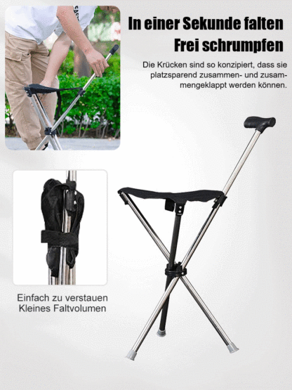 🪑 Outdoor-Klapp-Gehstock mit Sitzfunktion Empfohlen von europäischen Experten für Mobilität & Rehabilitation! 🏆 #1 Bestseller – Amazon Kategorie „Medizinische Hilfsmittel & Pflege