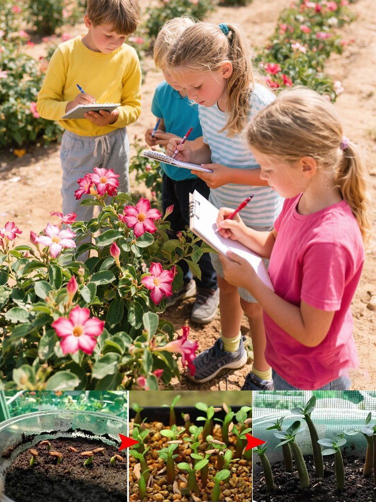 🌵 1. Wüstenrose – Blüht mit nur einem Schluck Wasser!