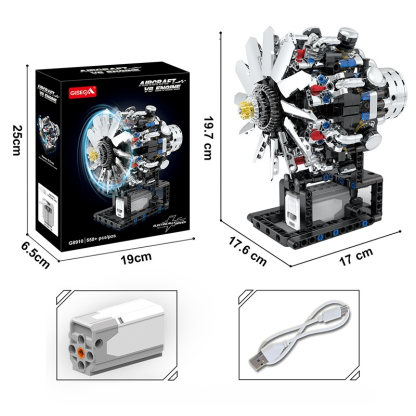  【100% Funktionsgetreu】CNC-gefräst, benzinbetrieben, voll lauffähig: Maschinentechnologie-V8-Motorantriebsgruppe