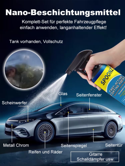 Nano-Beschichtungsmittel + Sprühkopf + Handtuch + Schwamm-Set