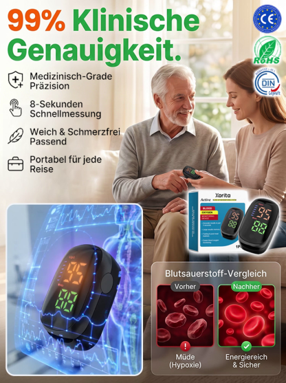 [99 % Genauigkeit] Fingerclip-Pulsoximeter
