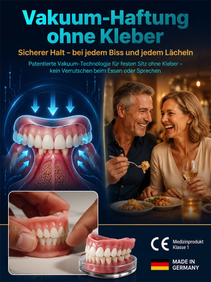 😁 【Vom Zahnarzt empfohlen】 Premium-Zahnprothese – Rundum-Sorglos-Paket, kein Zahnarzttermin nötig!