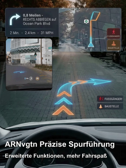 🚗 【Intelligenter Auto-HUD-Co-Pilot】 Funktioniert mit Limousinen, SUVs, Pickups, Wohnmobilen und mehr!