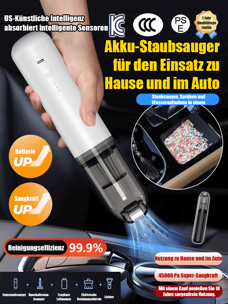 ⚡CleanPro™ 2-in-1 Saugen & Blasen - 3 Sekunden für staubfreie Autos, 3 Minuten für ein wie-neu-Innenraum! Unter 500g, über 90 Tage Nutzung!