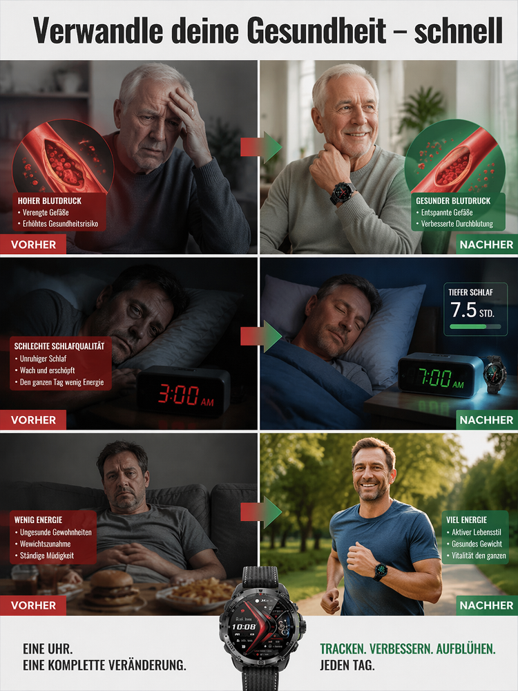 Von Ärzten empfohlen】Die neueste Generation der Smart-Health-Watch！Messungen lebenslang kostenlos!