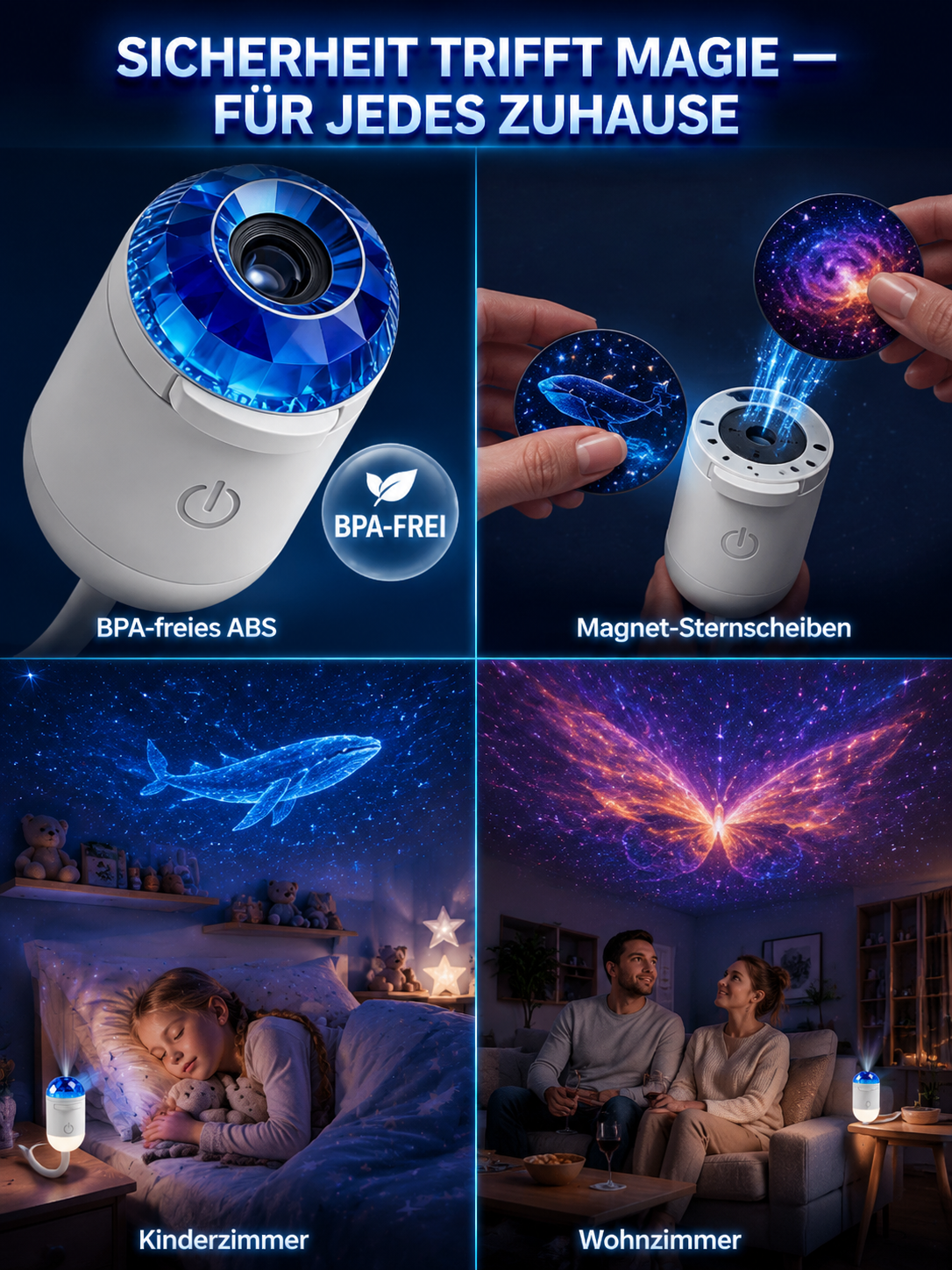 Ozean- & Galaxie-Projektor: Ihr privates Aquarium & Planetarium für Zimmer  – in nur 1 Sekunde!