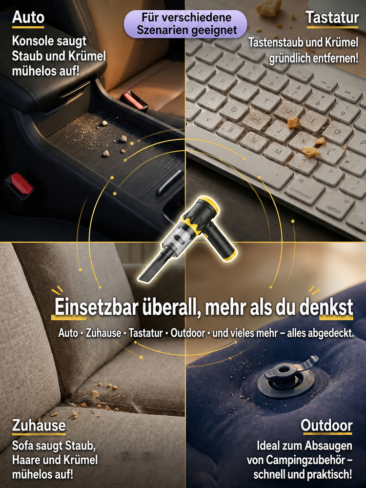 20KPa drahtloser Autostaubsauger | 4-in-1 tragbar