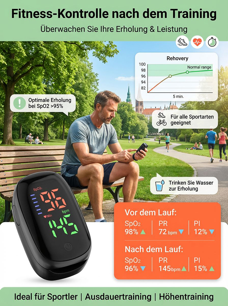 [99 % Genauigkeit] Fingerclip-Pulsoximeter