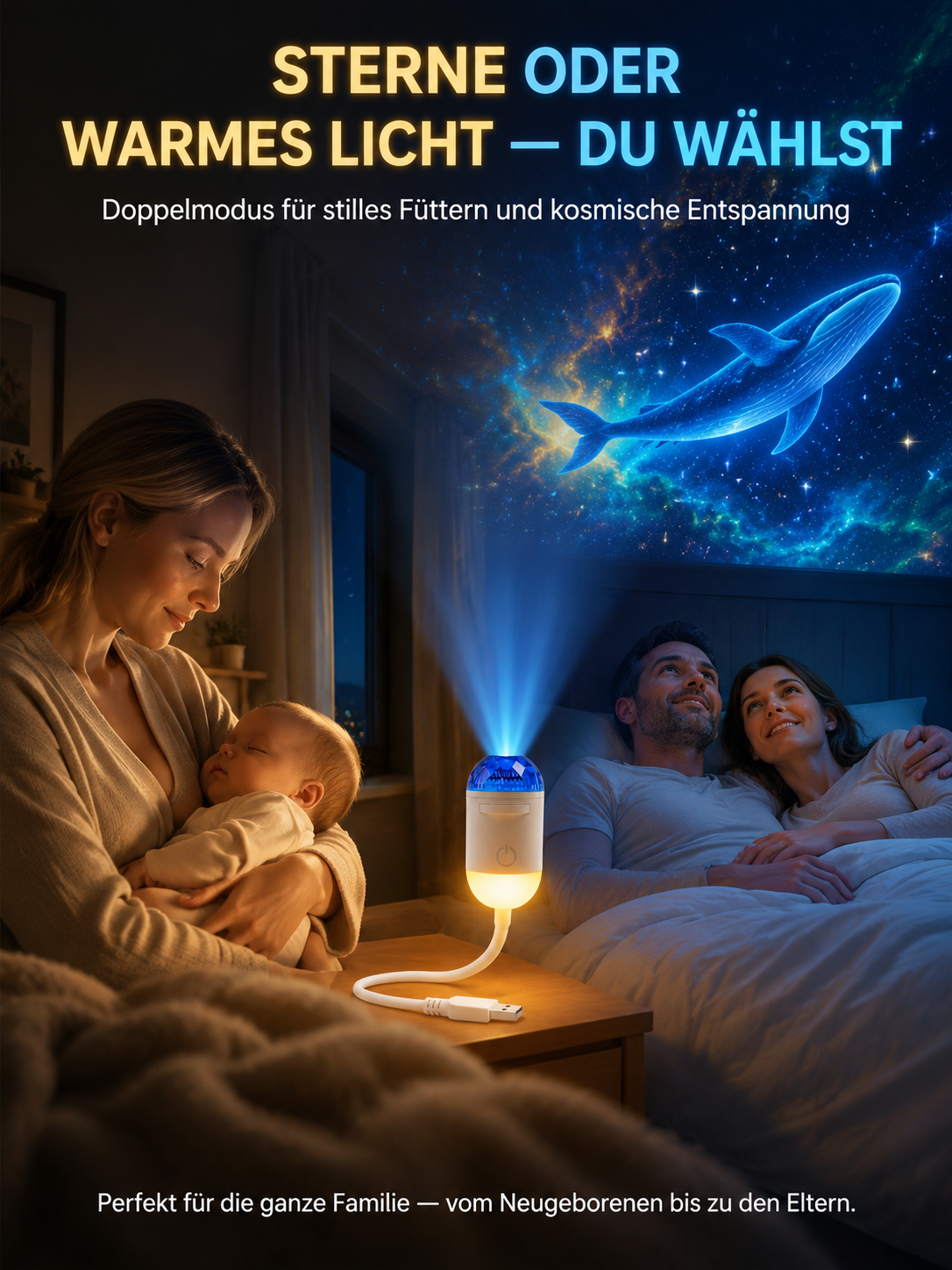 Ozean- & Galaxie-Projektor: Ihr privates Aquarium & Planetarium für Zimmer  – in nur 1 Sekunde!