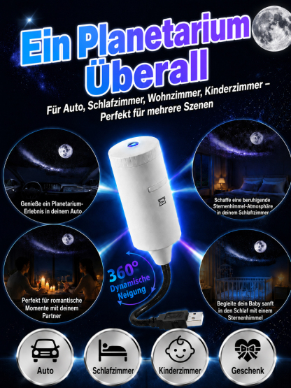 Ozean- & Galaxie-Projektor: Ihr privates Aquarium & Planetarium für Zimmer und Auto – in nur 1 Sekunde!