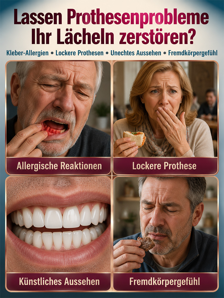 😁 【Vom Zahnarzt empfohlen】 Premium-Zahnprothese – Rundum-Sorglos-Paket, kein Zahnarzttermin nötig!