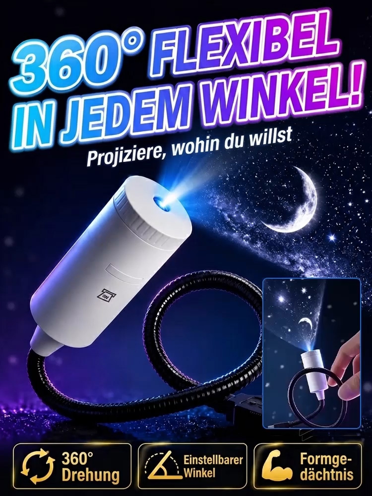 Ozean- & Galaxie-Projektor: Ihr privates Aquarium & Planetarium für Zimmer und Auto – in nur 1 Sekunde!
