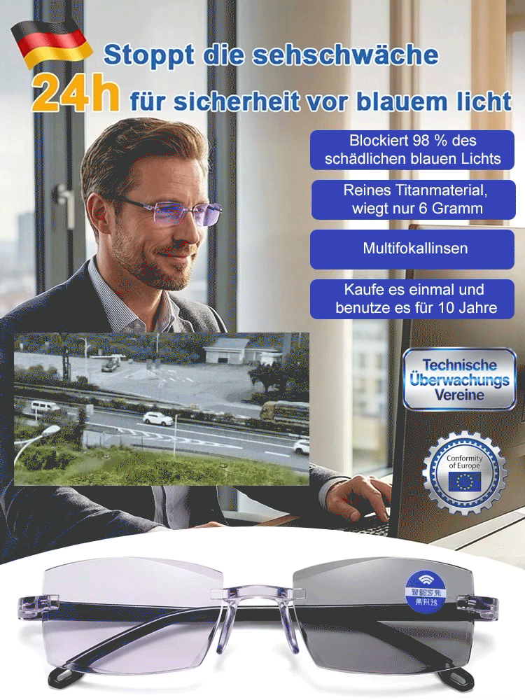 【Sehkraft zurück auf 20 Jahre】Intelligente Fokusveränderung Komfortable Lesebrille