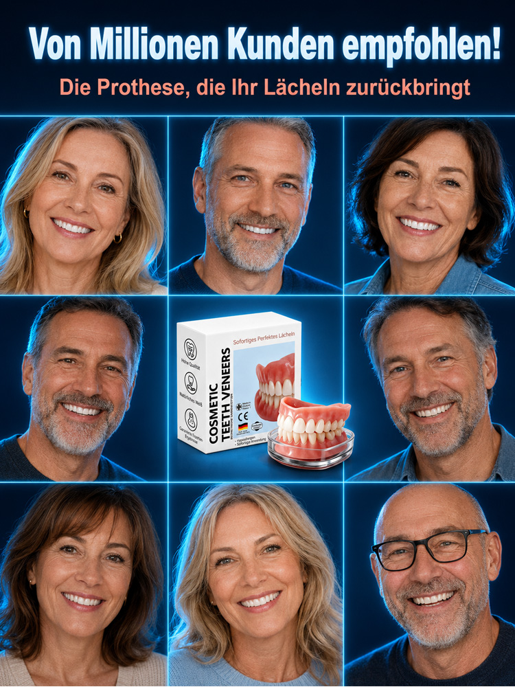 😁 【Vom Zahnarzt empfohlen】 Premium-Zahnprothese – Rundum-Sorglos-Paket, kein Zahnarzttermin nötig!