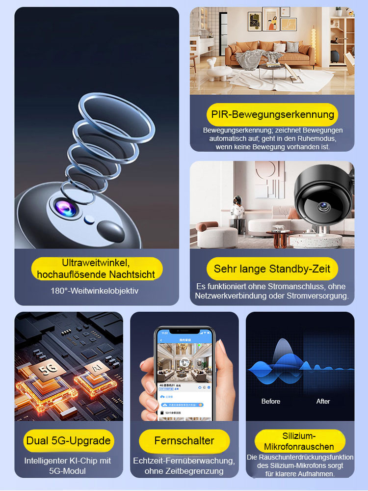 🔋 KI-Smart-Überwachungskamera🔌 Keine Kabel • 📶 Kein WLAN • ⏳ 90 Tage Akkulaufzeit