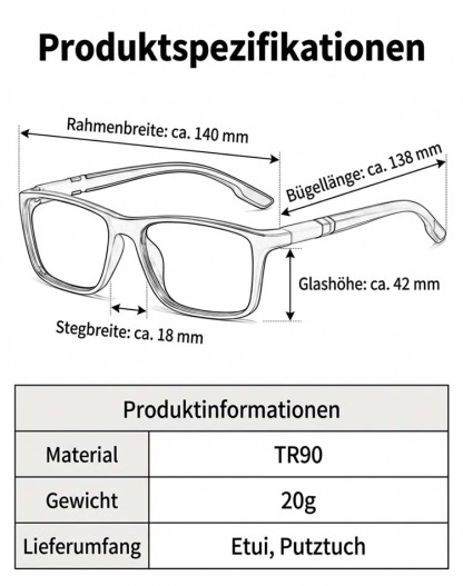👓 Von Augenärzten empfohlen | Präzisionsbrille aus Sabae Automatisch fokussierende Lesebrille mit Blaulichtschutz • Kein Augentest nötig 