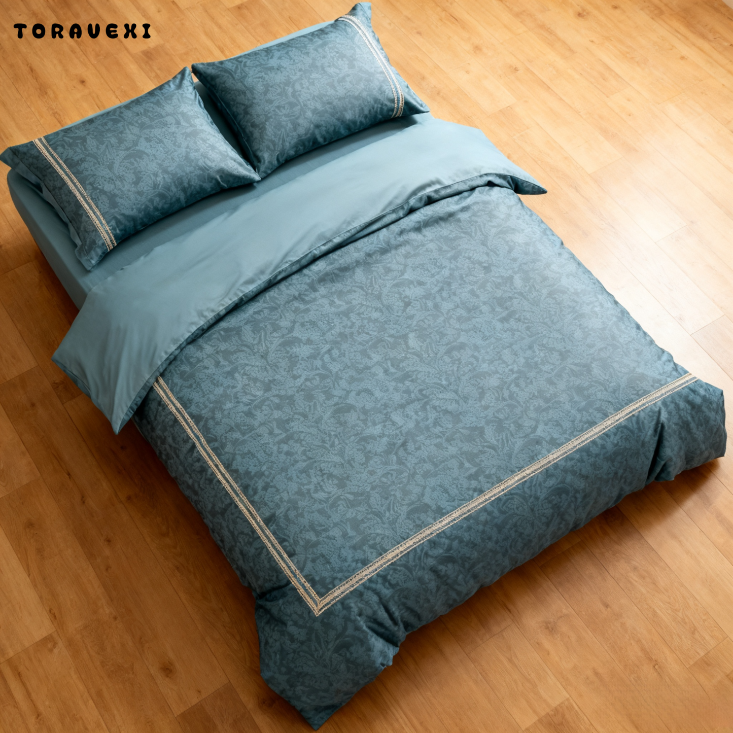 vierteiliges Bettwäscheset aus reiner Baumwolle