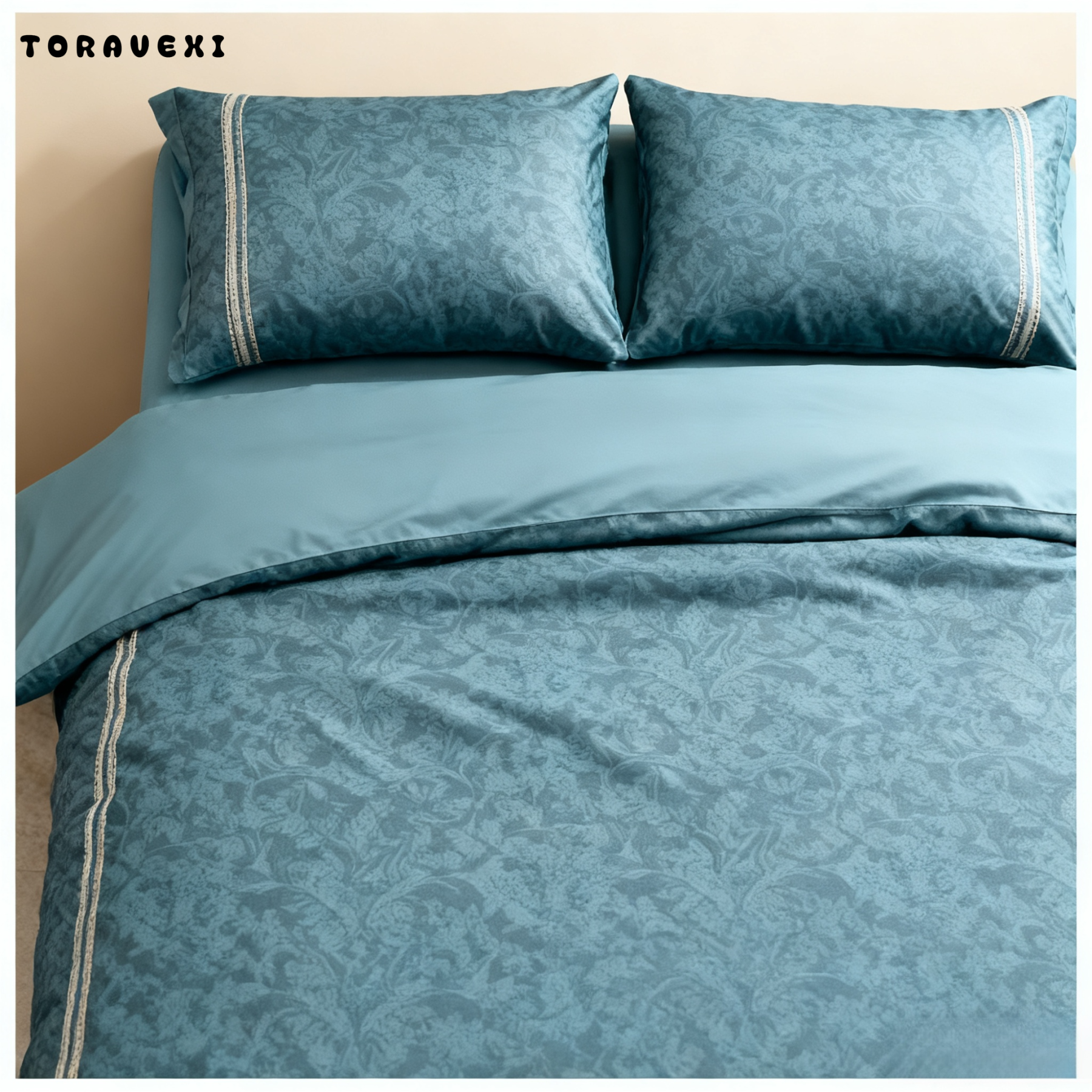 vierteiliges Bettwäscheset aus reiner Baumwolle