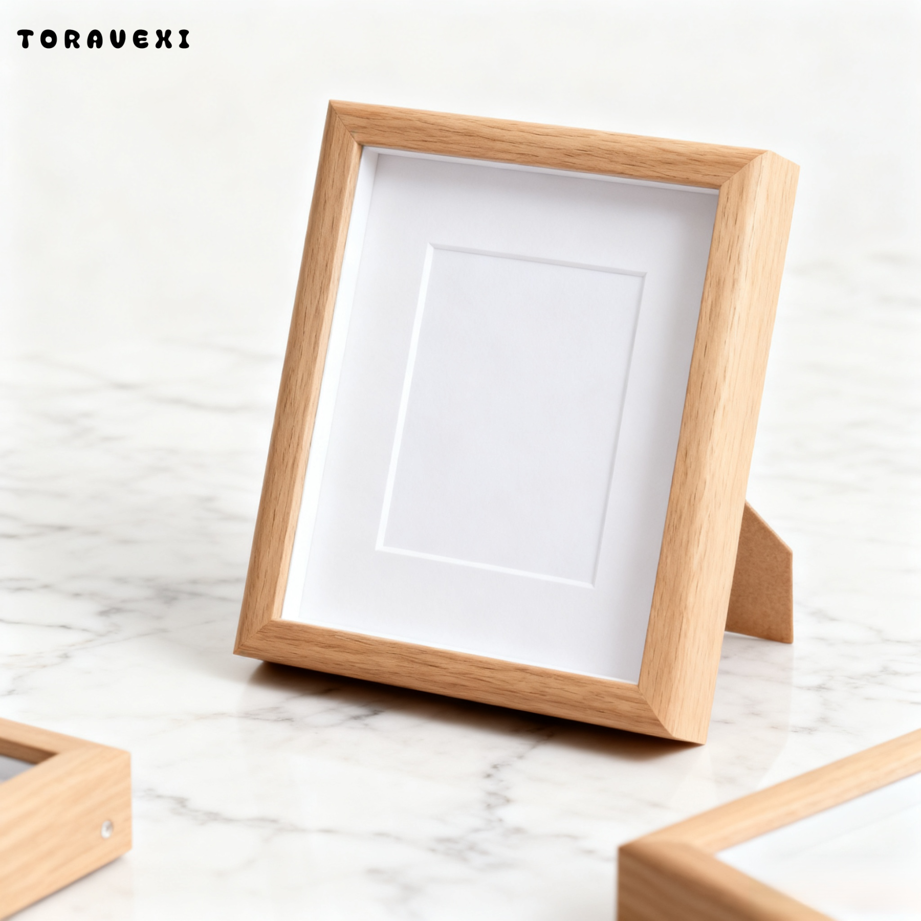 7 Zoll großer, stilvoller, leichter Luxus-Fotorahmenständer aus Holz (4 Stück)