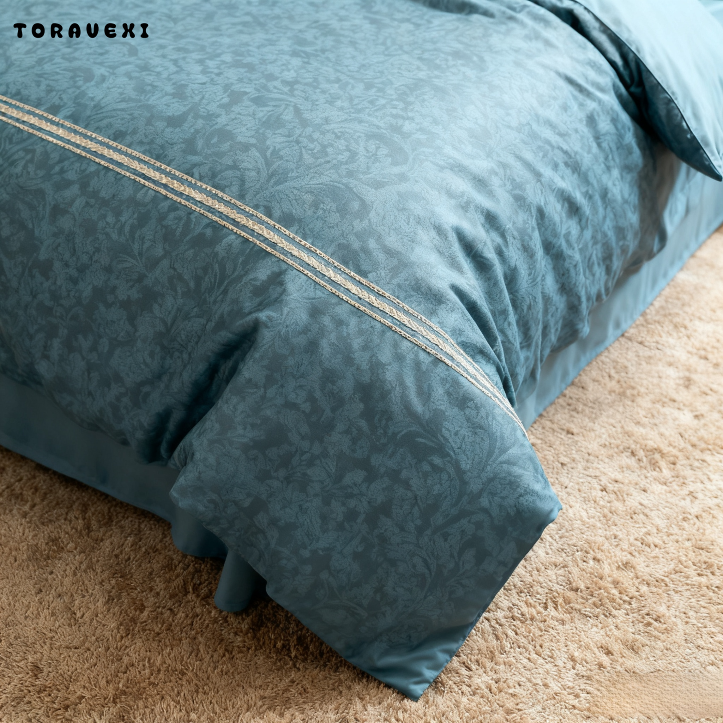 vierteiliges Bettwäscheset aus reiner Baumwolle