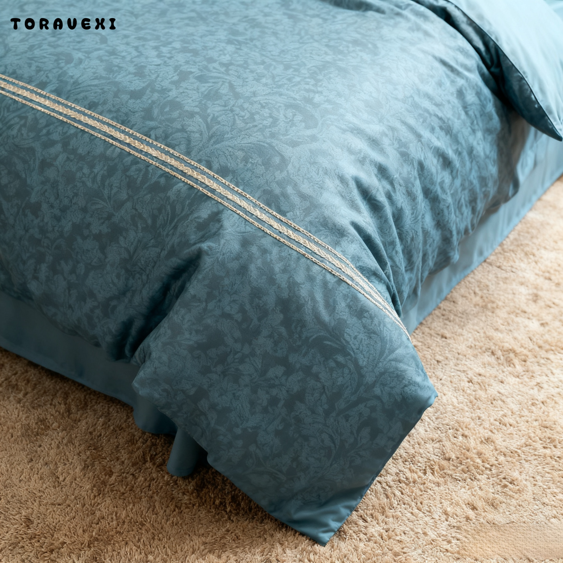 vierteiliges Bettwäscheset aus reiner Baumwolle