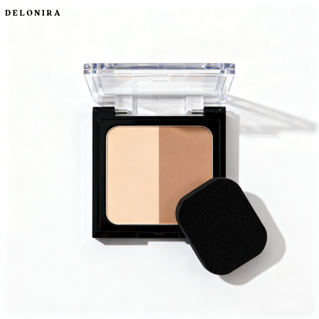 Delonira  Konturpalette mit zweifarbigen matten Highlights zum Aufhellen des Gesichts