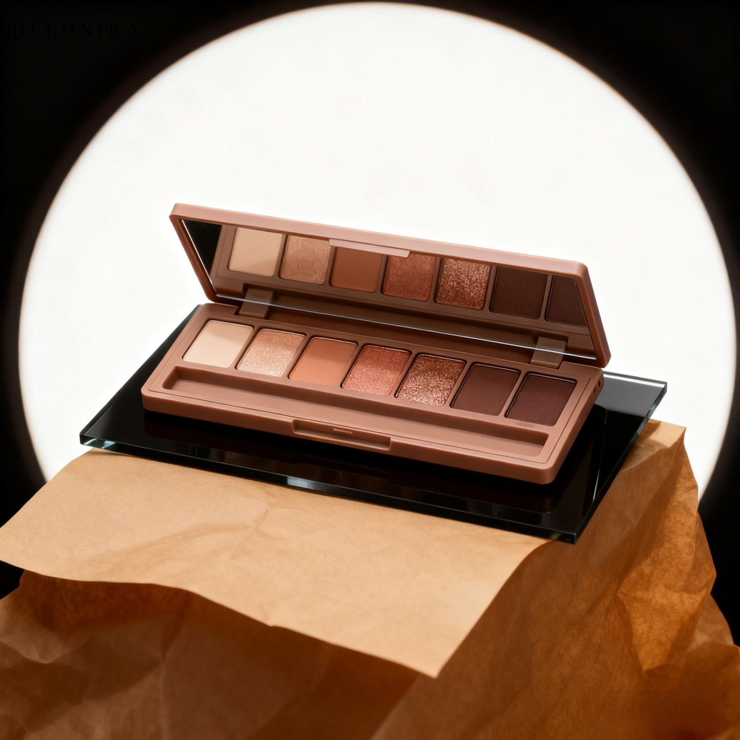 Delonira Siebenfarbige Lidschattenpalette für leichtes Tages-Make-up, erdige Farbtöne