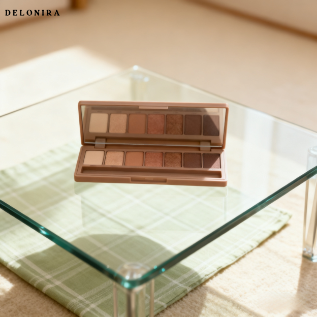 Delonira   Siebenfarbige Lidschattenpalette für leichtes Tages-Make-up, erdige Farbtöne