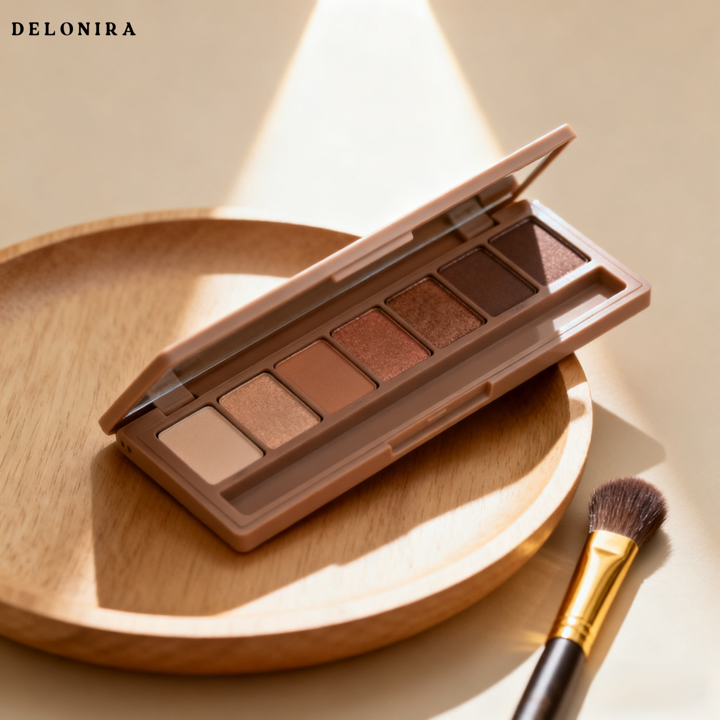 Delonira   Siebenfarbige Lidschattenpalette für leichtes Tages-Make-up, erdige Farbtöne