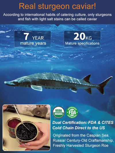 ✨Michelin-Star Chef-Approved Ingredient✨Imported Russian Sturgeon Caviar, Aged for Richer Flavor and Lasting Freshness
