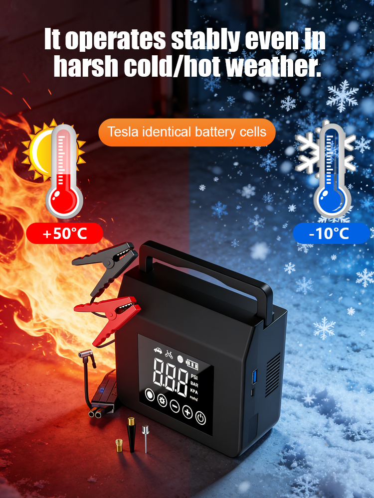 Multifunctional Car Air Pump & Emergency Jump Starter Power Pack