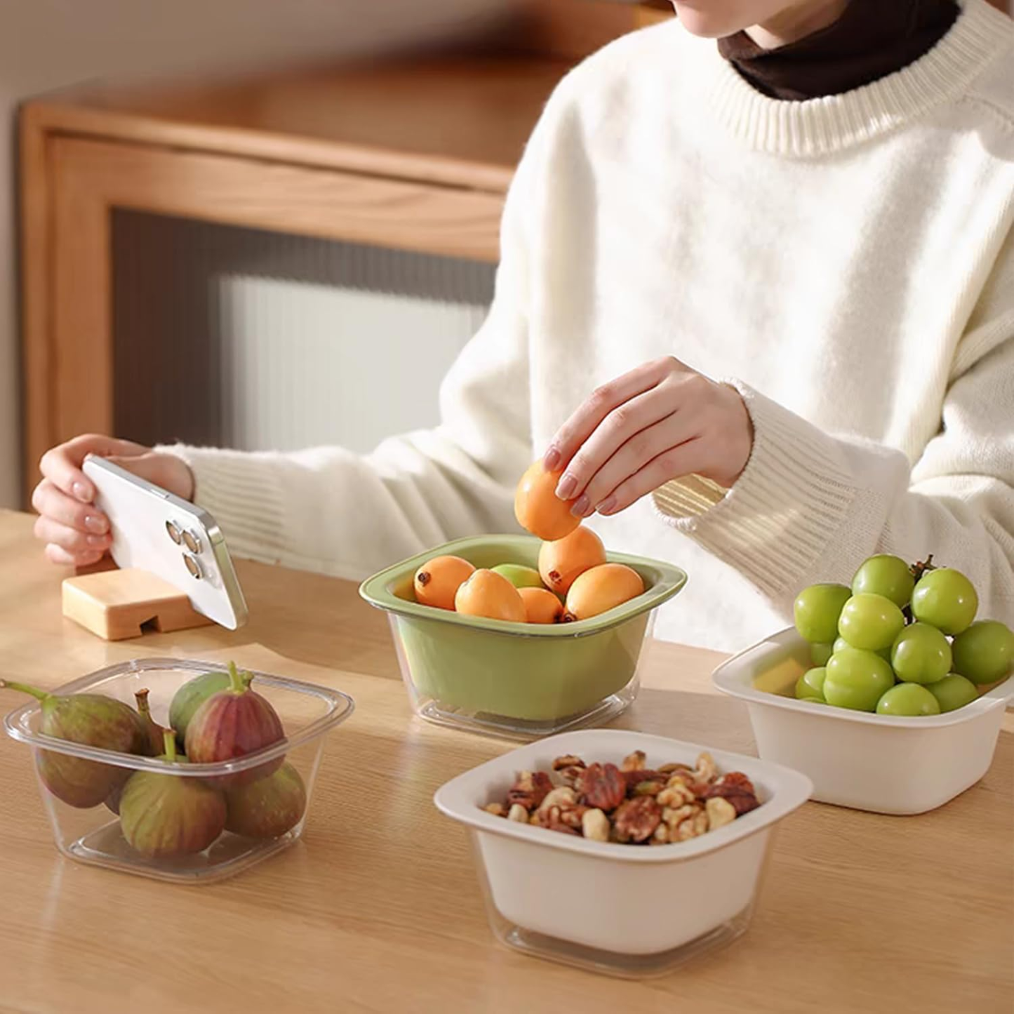 Thickening Drainer Tray Kitchen basket Storage Cleaning Lower layer of collection and draining Inver