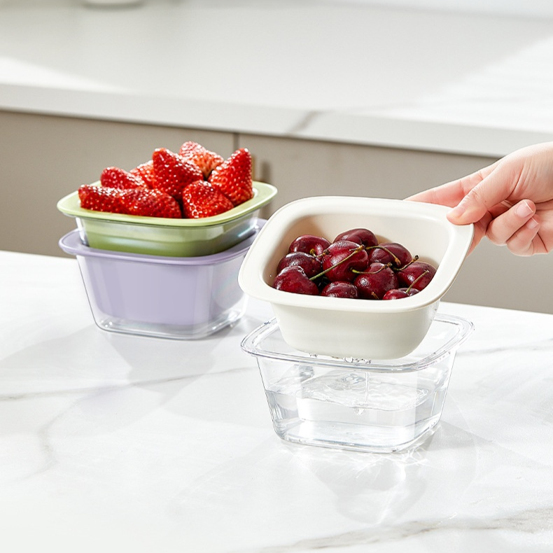 Thickening Drainer Tray Kitchen basket Storage Cleaning Lower layer of collection and draining Inver