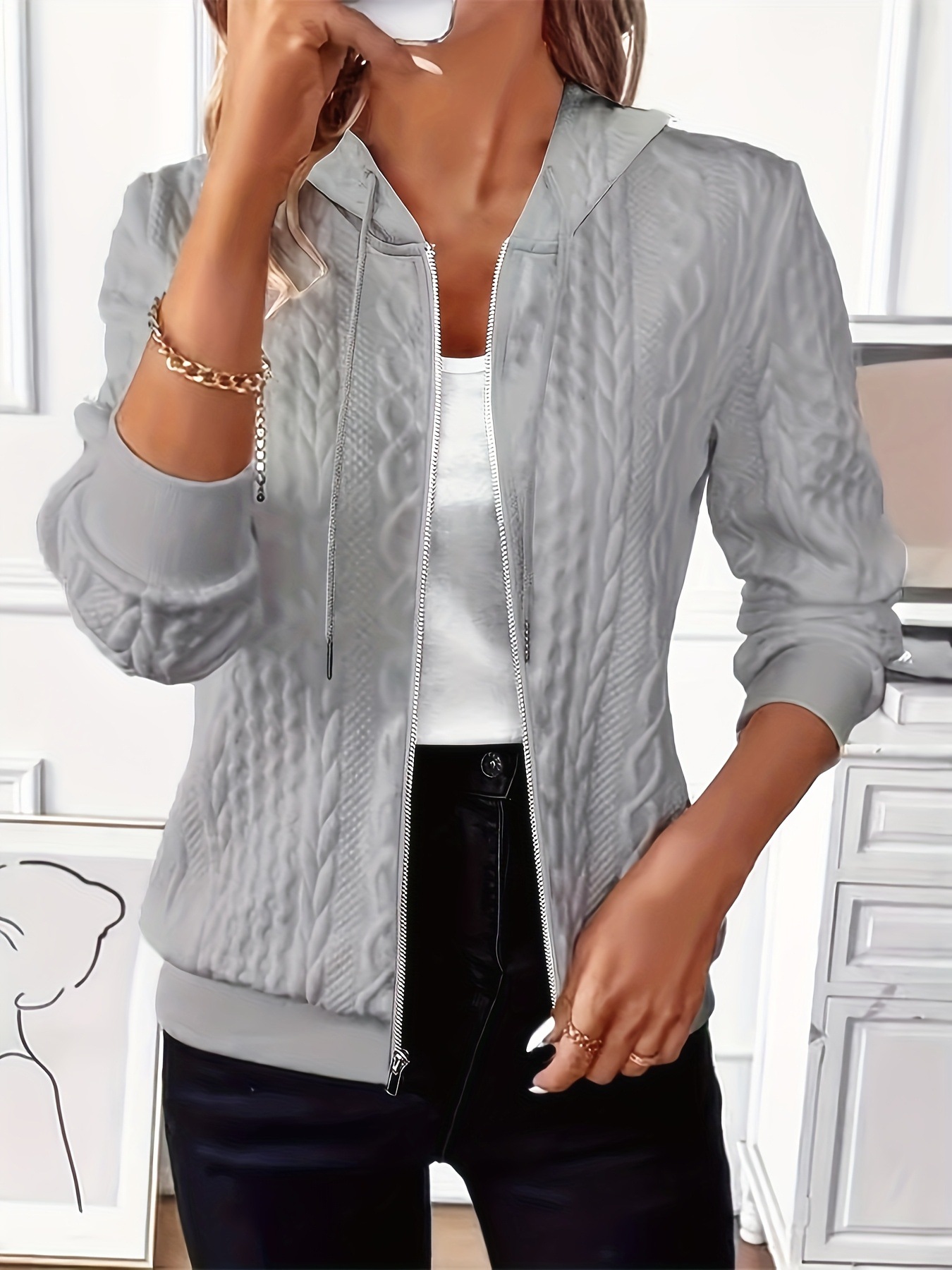 【S-2XL】2025 Autumn and Winter New Fashion Elegant Solid Color Casual Jacket