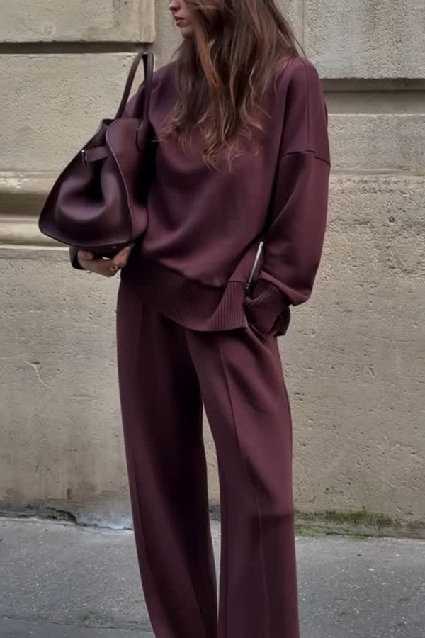 2026 Promotional sale High-neck sweatshirt with side zipper & trousers set