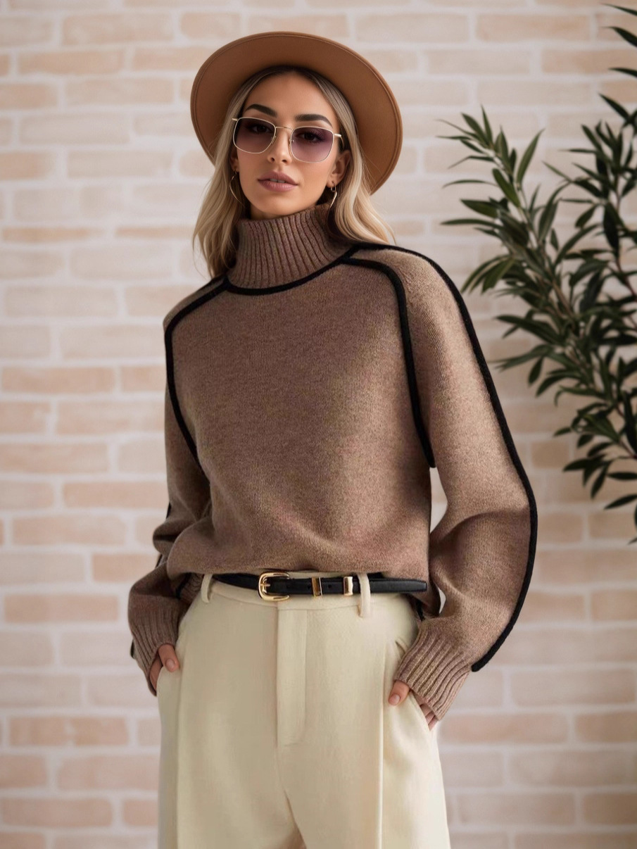 2026 model high-quality wool women's elegant turtleneck sweater