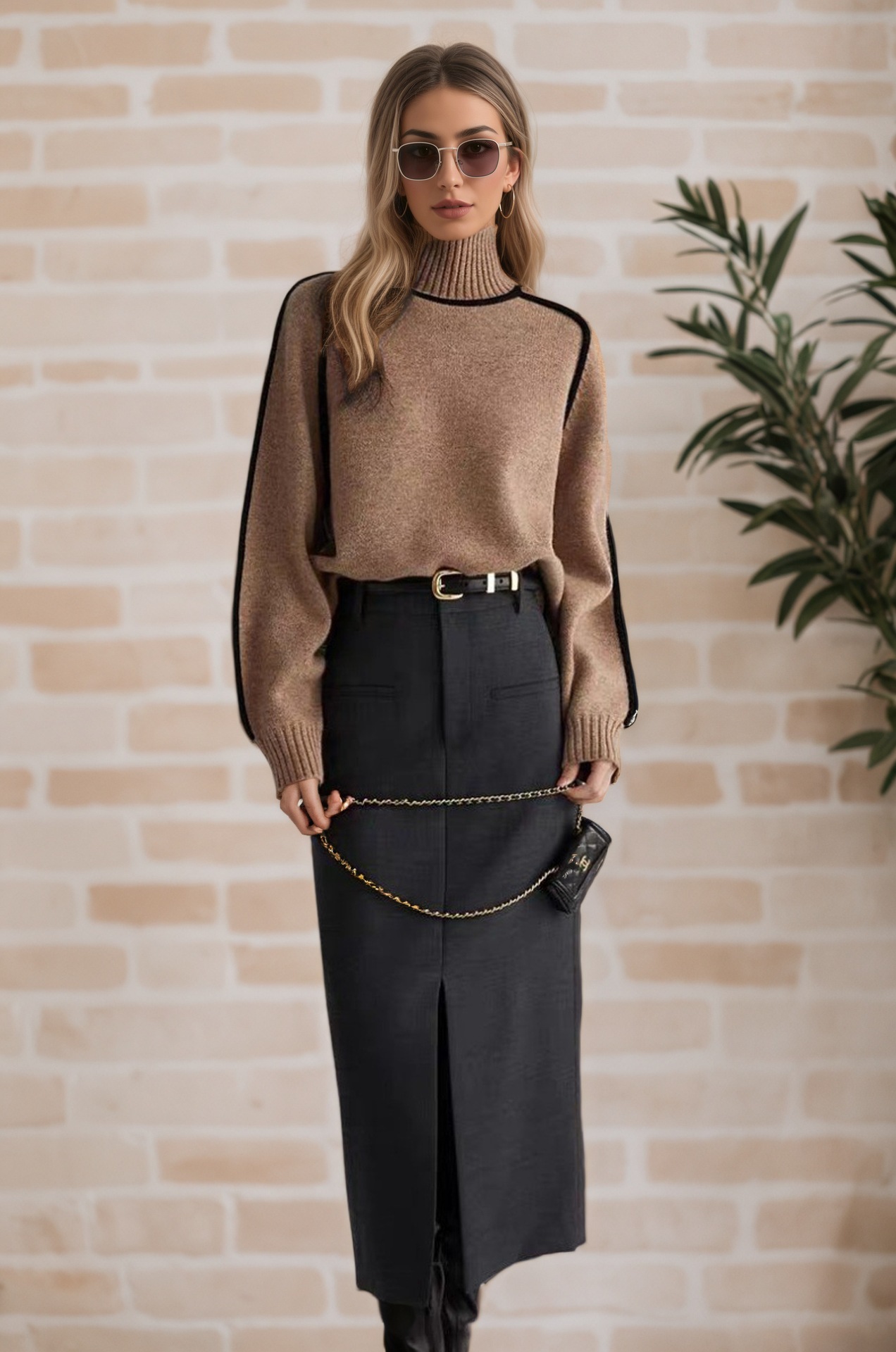 2026 model high-quality wool women's elegant turtleneck sweater