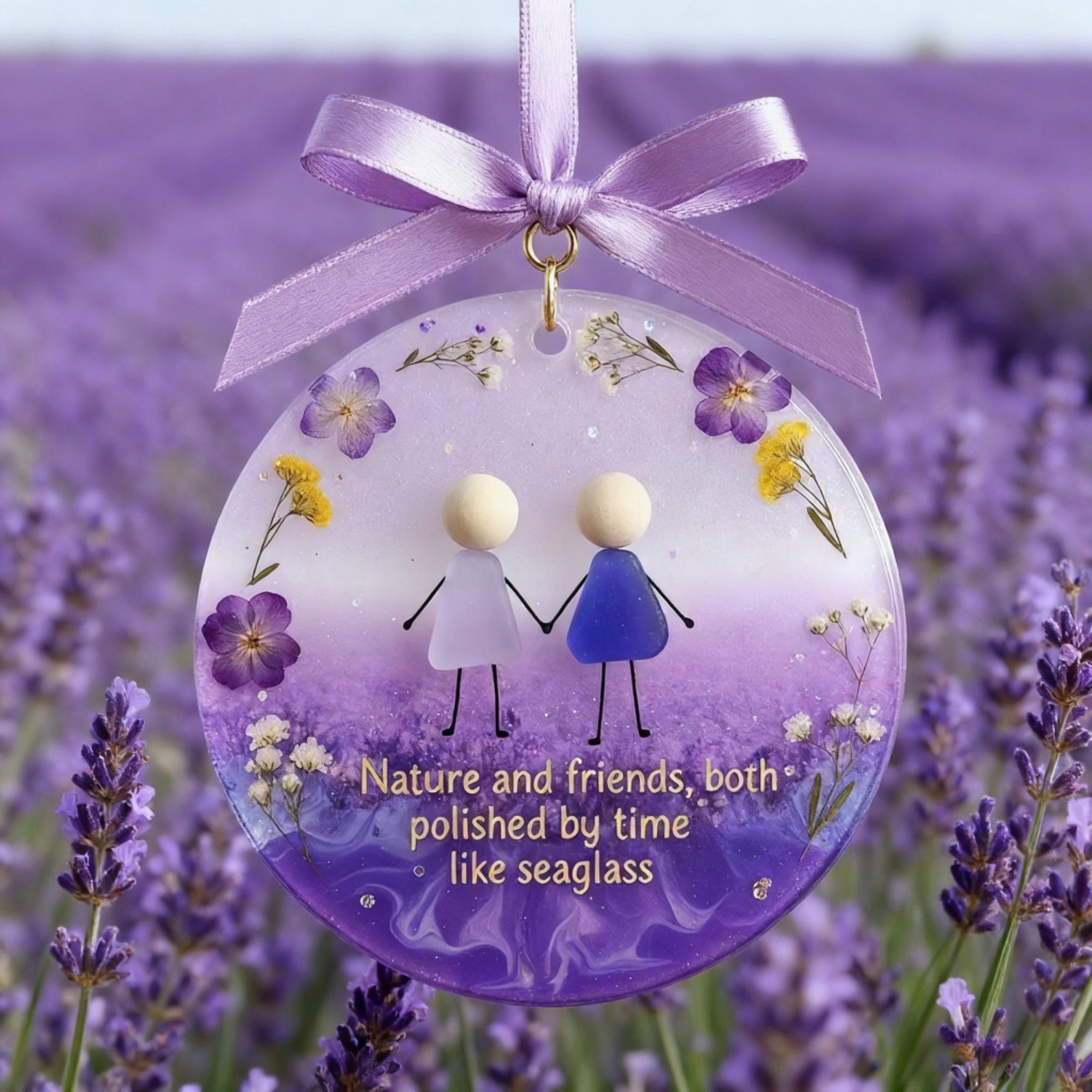 💜Timeless Bonds Sea Glass Christmas Ornament🌊✨Shaped by Nature & Crafted by Hand💝