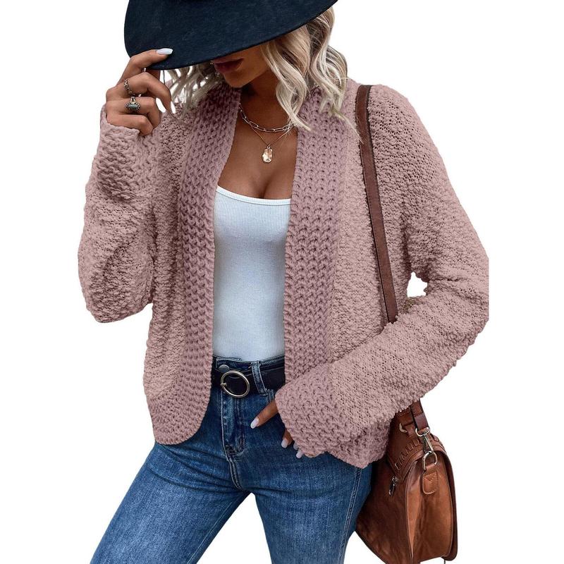 Dokotoo Women's 2026 Fashion Casual Open Front Long Sleeve Chunky Knit Cardigans Sweaters Outerwear Coats